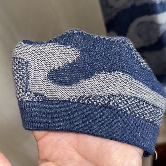 Roy Garage 2X Cotton Blend Heather Blue Fine Knit Crewneck Pullover Sweater - Picture 6 of 9